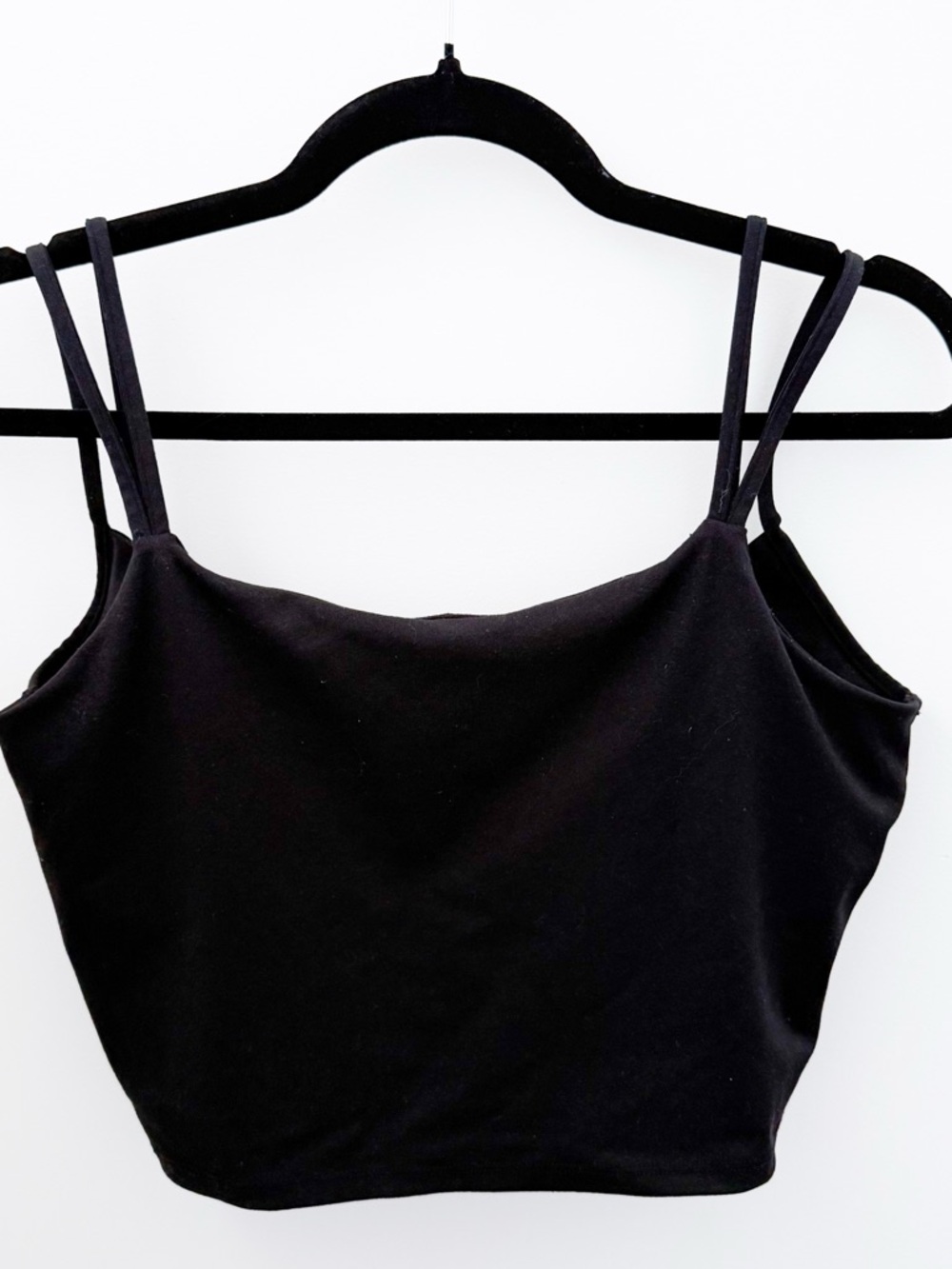 Halara Twist Back Crop Top Double Strap Activewear Black Size L
